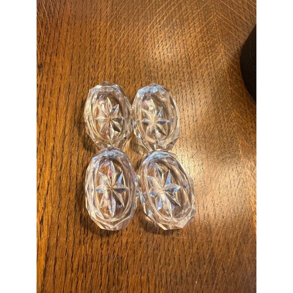 Vintage Crystal Open Salt Cellars  Star Oval  set of 4 - Picture 1 of 5